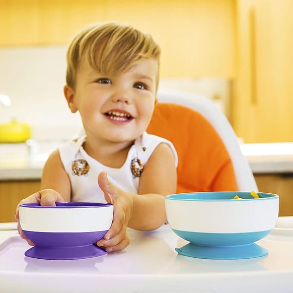 Sugskålar som sitter fast, Lila, Grön & Blå 3-pack