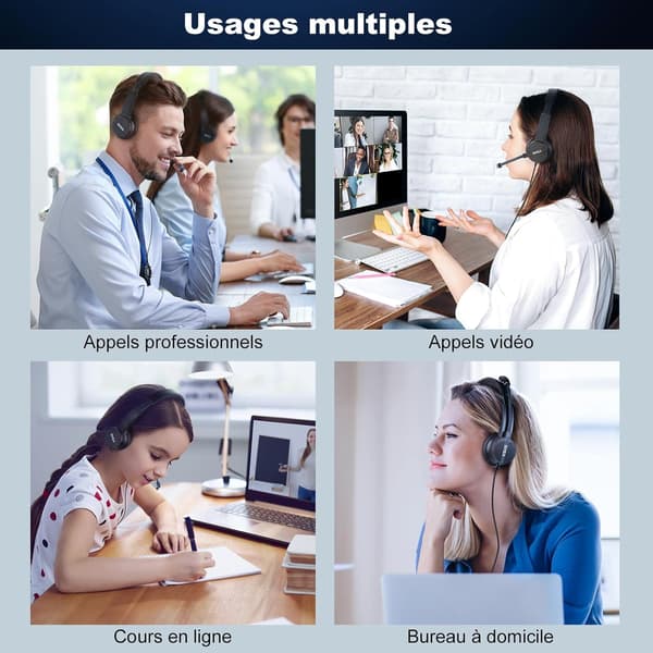 PC Headset med Lydstyrkeknap, Mute-knap, Ideel til Møder, ZQKLA