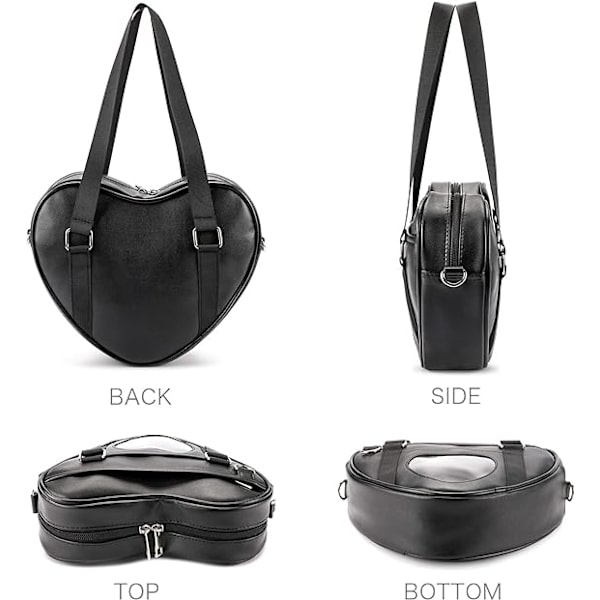 Ita Taske Crossbody Hjerteformet Pung til Anime Pins Display, ZQKLA