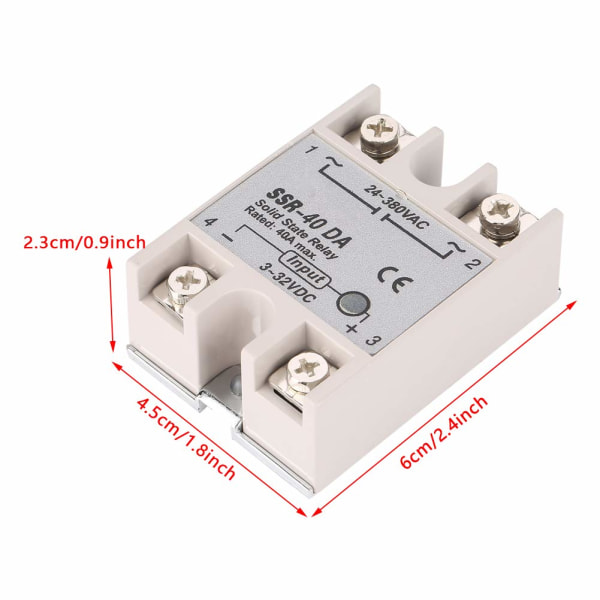 Enfasig DC-AC Solid State Relay SSR-40DA 40A Ingångsspänning, ZQKLA