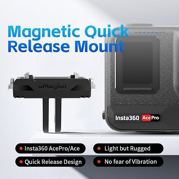 AMAGISN Magnetisk Snabbfäste Adapter för Insta360 Ace Pro/Ace Action Plast Kameramontering