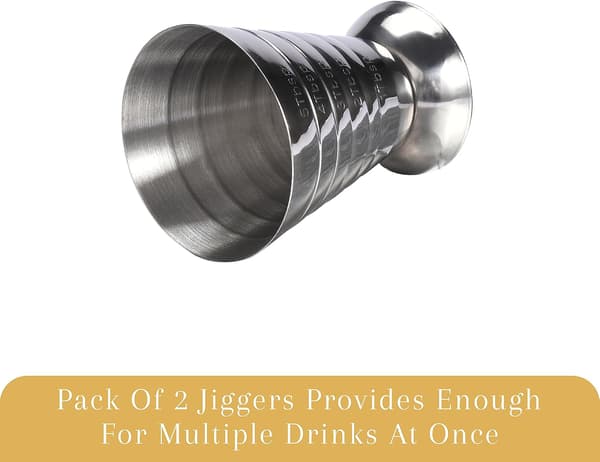 Pakke med 2 Cocktail Jigger i Rustfritt Stål, Måler 75 ml