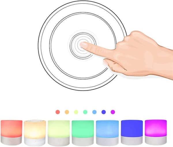 Natlampe LED Farvebelysning Touch Sensor Sengelampe til ,ZQKLA
