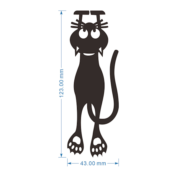 Bogmærke Nysgerrig Kat Farve sort I form som en kat 12cm, ZQKLA