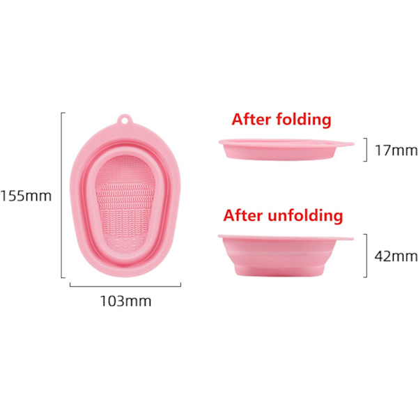 (Pink) Silikon Makeupbørste Rengøringsmåtte, Foldbar Bærbar, ZQKLA