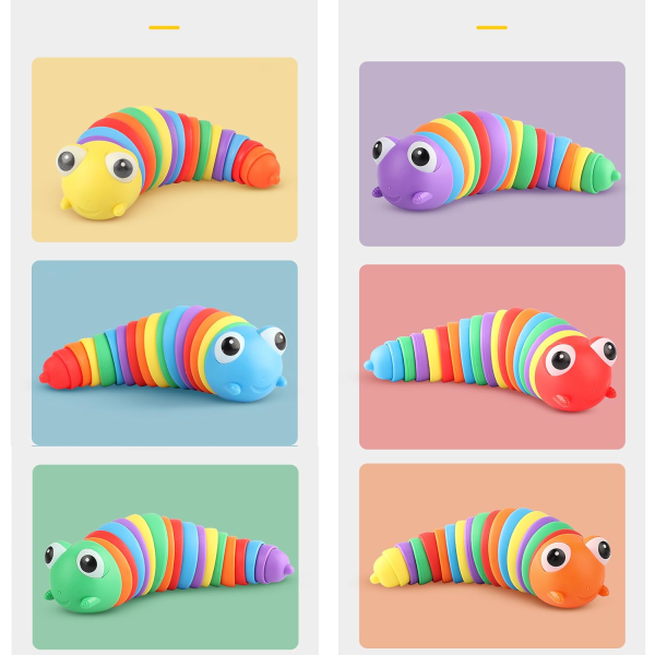 Fidget Slug Leke, Sansestimulerende Slug Skrivebordsleker Stressavlastning, ZQKLA