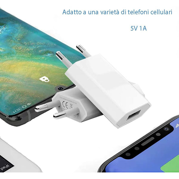 (2 pakke) USB vægoplader 5V 1A Universal Adapter Stik, ZQKLA
