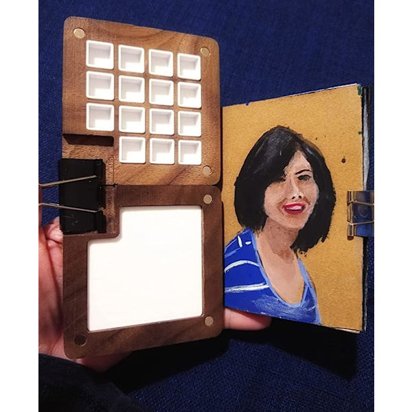 Mini Trepalett for Vannfarger, Bærbar, Tre, ZQKLA