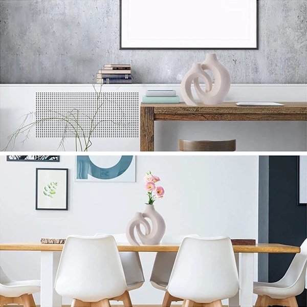 Keramisk Vas, Designvas, Vit Blomvas, Modernt Bord, ZQKLA