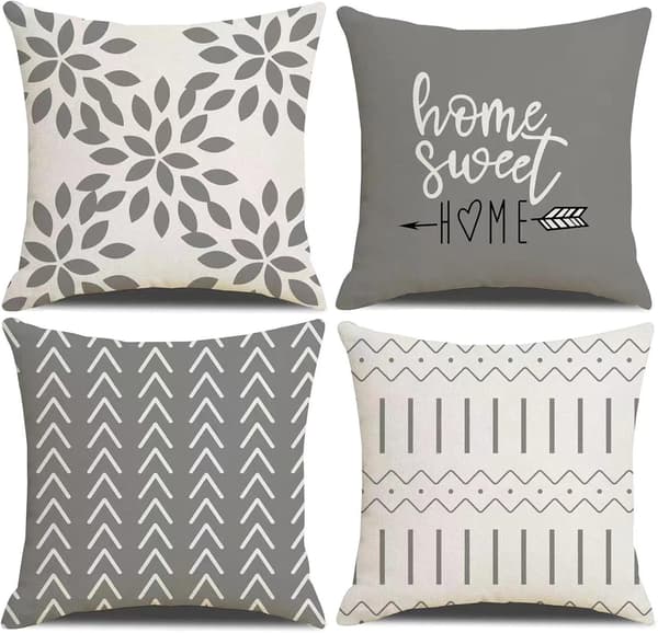 Dewenwils Set med 4 Kuddfodral 45x45cm Moderna Dekorativa Kuddar