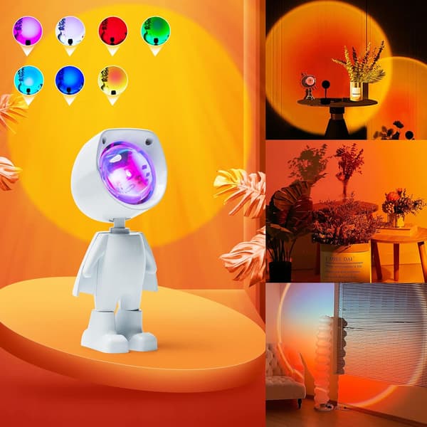Romantisk Astronaut Robot Sunset Lamp Projektor, Wokuya Multi, ZQKLA