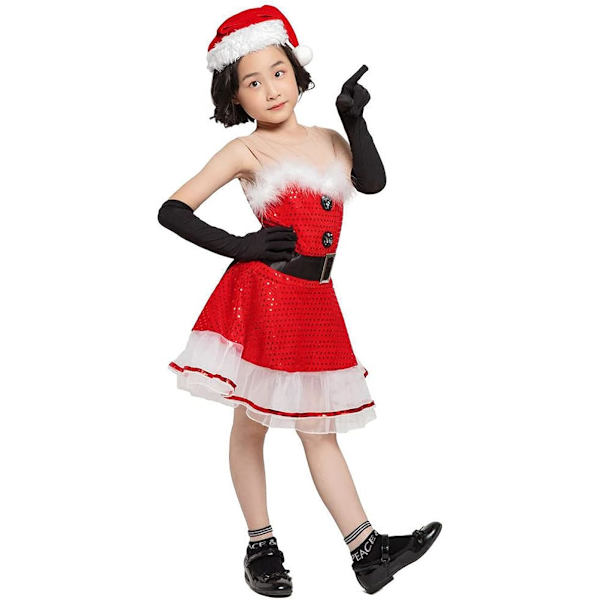 Juldräkt för barn, Santa Claus Cosplay, Flickklänning, Kostym