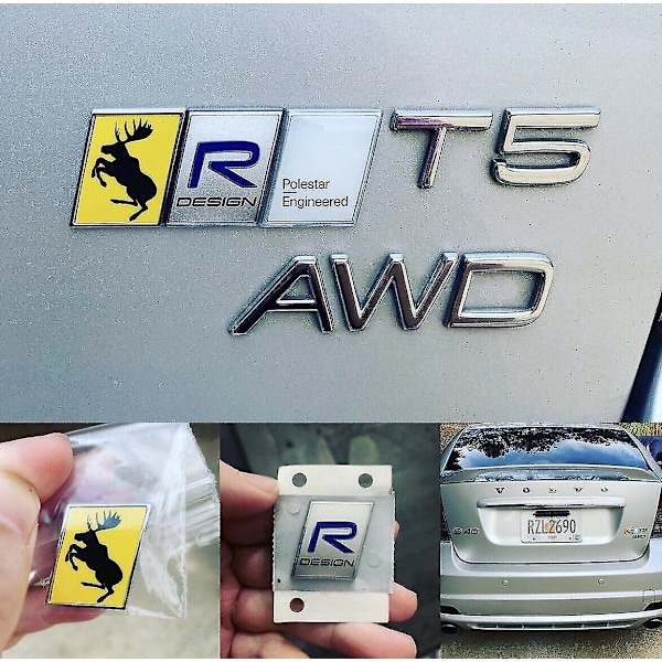 Ægte Traditionel Springende Elg VOO  Hard Krom Badge Slash Emblem