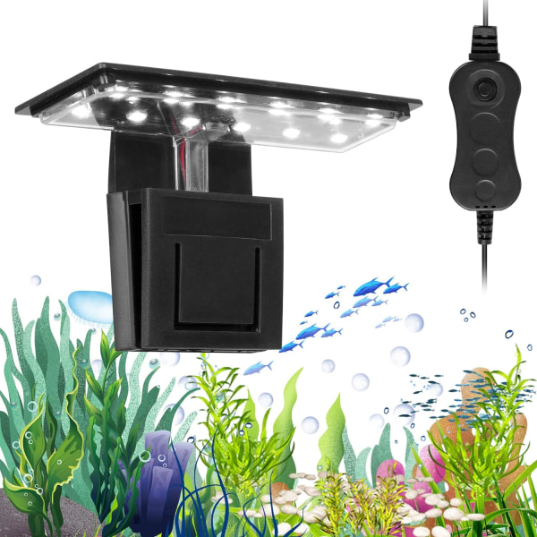 Akvariumlampa, 5W Vitt Ljus Akvarium Klämlampa, 12 LED La,ZQKLA