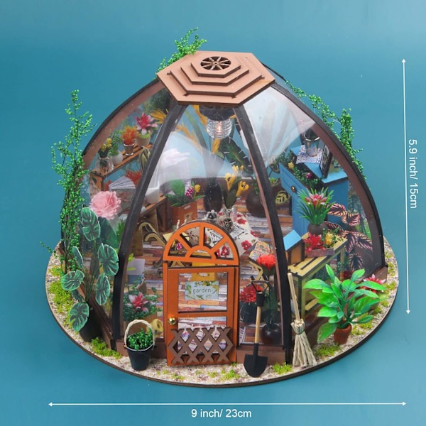 DIY Miniatyr Dukkehust Kit, Tiny House Kit med Møbler, ZQKLA