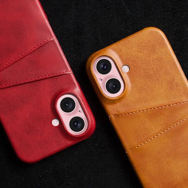 SKALO iPhone 16 Plus PU-Lær Kortholder Deksel - Blå Blå,su