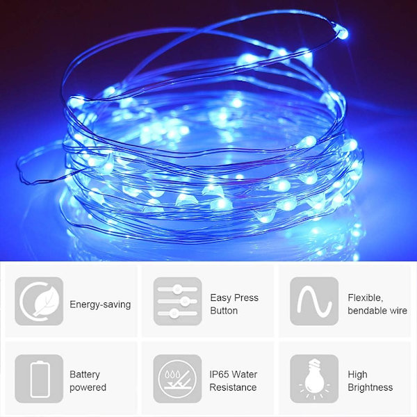 Batteridrivna 6.6Ft/2M 20 LED-ljusslingor Blinkande Chris,ZQKLA