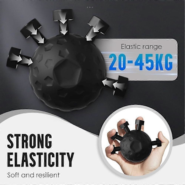 20-45KG Fingerboll Tränare Handgrepp Förstärkare Justerbar Styrketräning Black