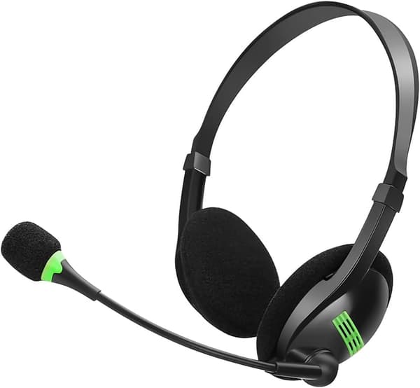 PC Headset med Mikrofon, Stereo Brusreducerande USB Headset Komp, ZQKLA