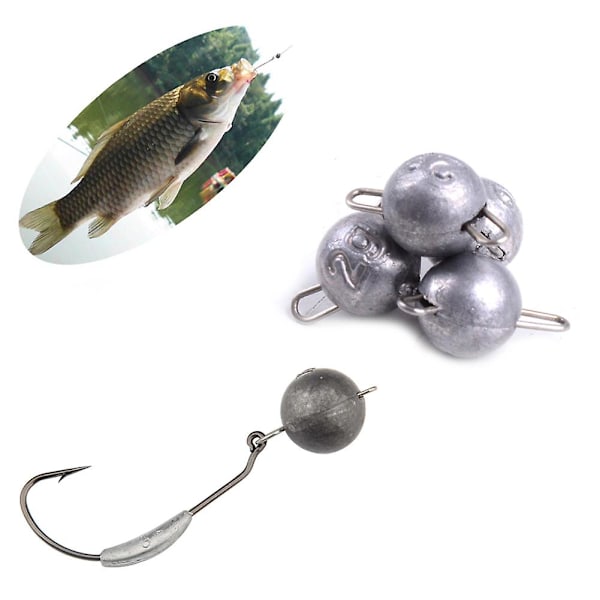 5st 2g/4g/6g/8g/12g Fiske Jig Blyhuvud Vikt Vevkrok Sänke Bete Karp 2g