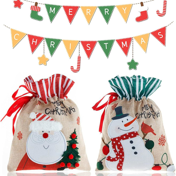 Julklappspåsar 2 st Julklappspåse med dragsko, Åter