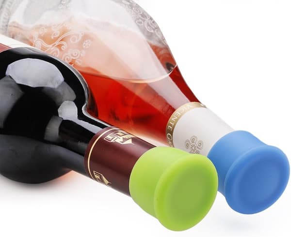 Set med 6 Silikonvinproppar, Runda Flaskkorkar, Öl/,ZQKLA