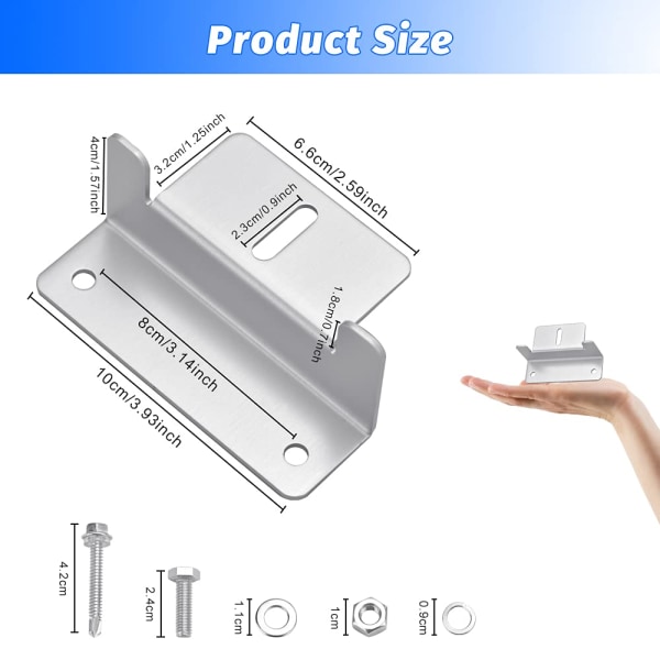 4 delar Solpanel Z-monteringsfäste Aluminiumlegering Solar Pa,ZQKLA