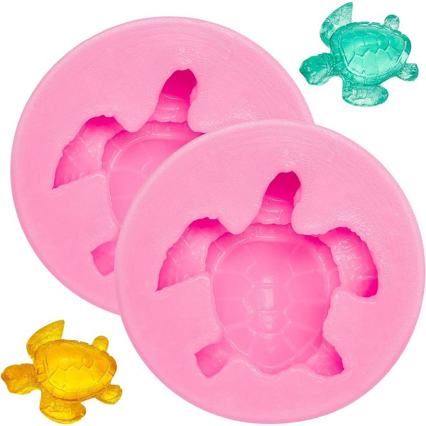 2 stk Havskildpadde Silikone Form Skildpadde Candy Fondant Form Torto
