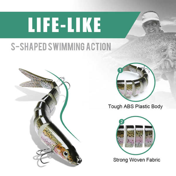 Predator Fiskedrag, Dykande Swimbaits, Realistisk Långsam, ZQKLA