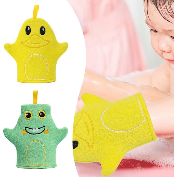 Sødt Baby Badevask Handsker, Baby Badehandsker, 2 Stykker Vask, ZQKLA