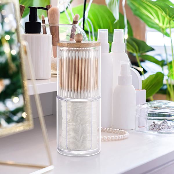 2 Stk. Vatpind Dispenser, Akryl Vatpind Dispenser, ZQKLA
