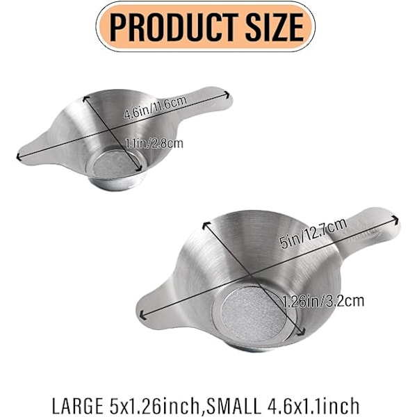 2 stk. Mini Si Strainer i Rustfrit Stål i Forskellige Størrelser, ZQKLA
