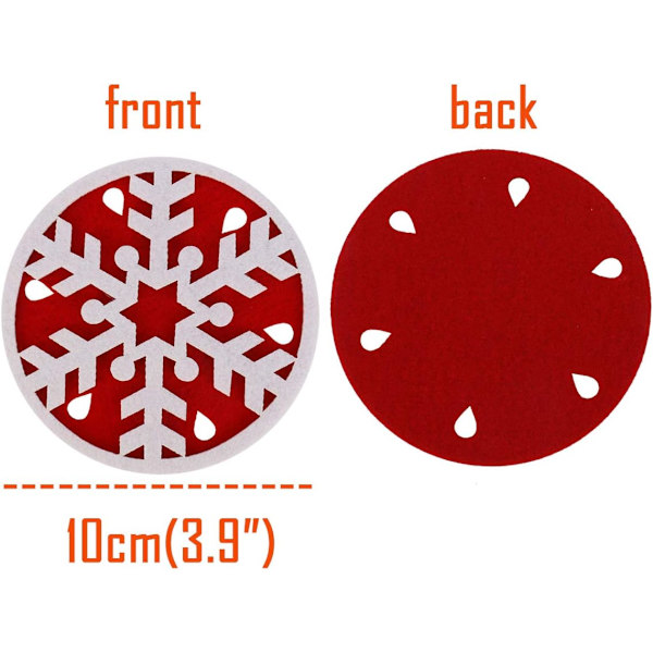 Jultomte Filt Snöflinga Underlägg Dekorationer Set om 10, ZQKLA