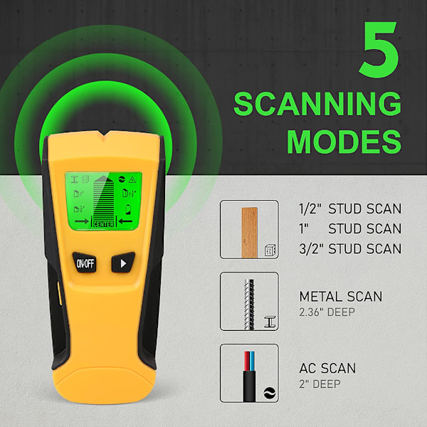 5 i 1 Stud Finder Vægscanner, Træ Metal Studs og Live A,ZQKLA