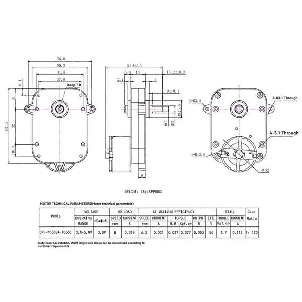 JS50 Urvikler DC Motor Udskiftningsmotor Displaystand