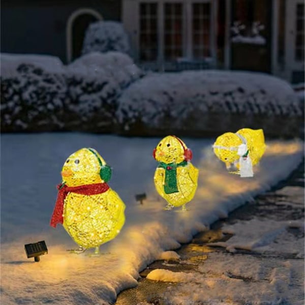 3stk Light-up Chick Jul Utendørs dekorasjoner Med Led G,ZQKLA