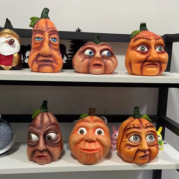 Halloween Pumpkin Decor, Freak Horror Pumpkin Head Family Ho,ZQKLA
