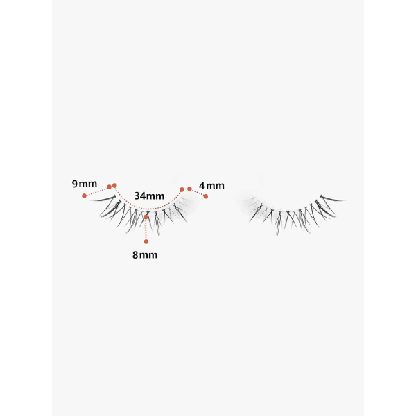 False Eyelashes Short Natural Lashes Clear Band Lashes Pack Wispy