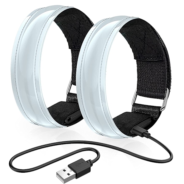 2 kpl Ladattavat LED-Valohihnat, LED Heijastava Juoksu, ZQKLA