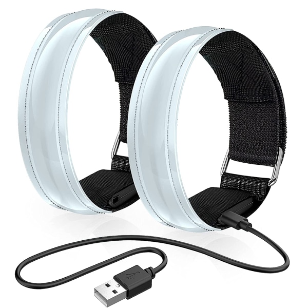 2 STK genopladeligt LED lysende armbånd, LED reflekterende Runni, ZQKLA