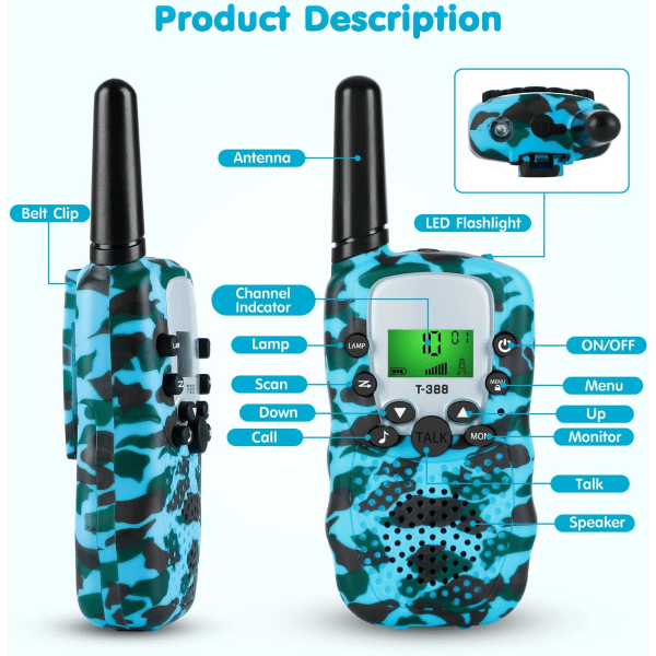 Walkie Talkie for Barn, Leker for 3-12 År Gamle Gutter Jenter wi, ZQKLA