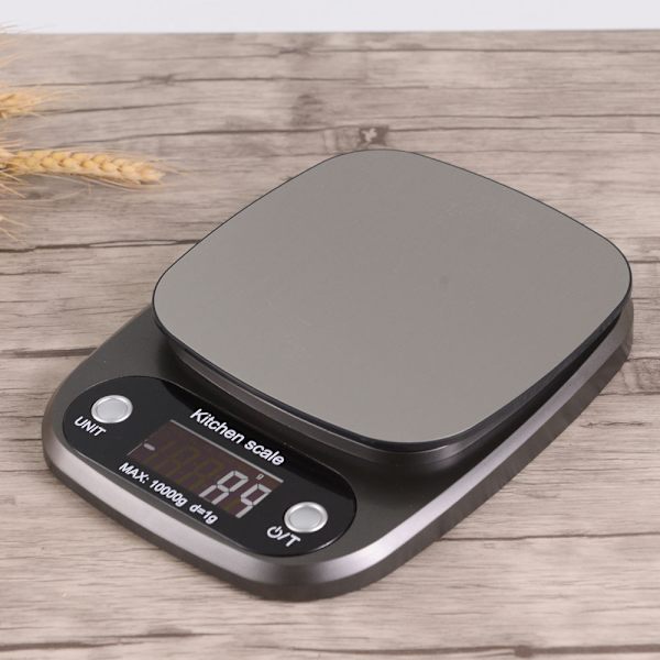 Digital køkkenvægt - Fra 1 g til 10 kg - Rustfrit stål - Høj