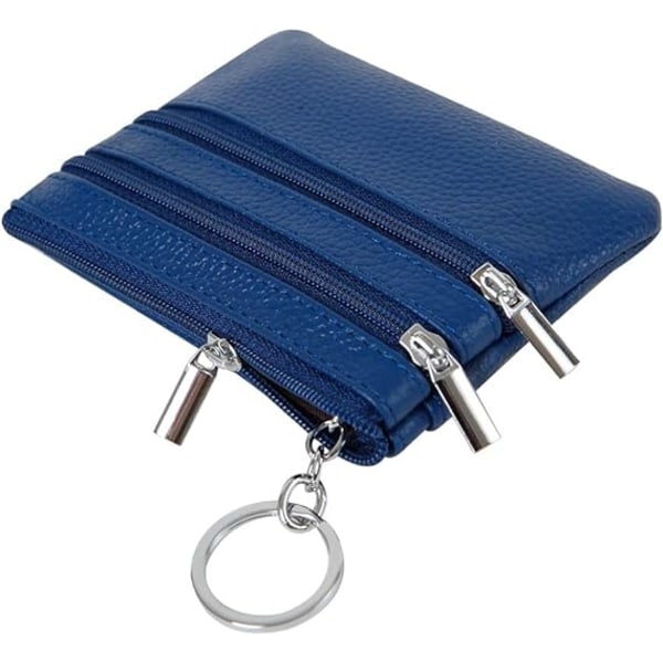 Myntbörs i äkta läder för damer, Mini Pouch Change Wallet, ZQKLA