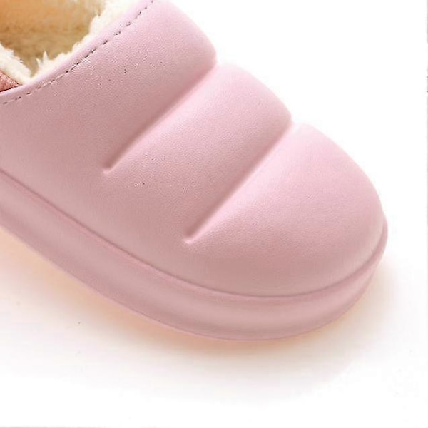 Vattentäta vintertofflor i bomull för damer, för hemmet och utomhusbruk, halkfria pink 37 38