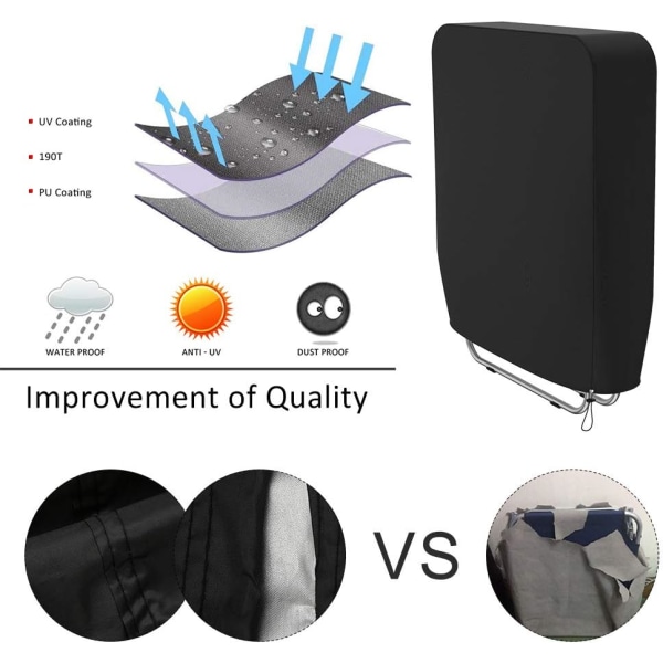 Sammenfoldelig solsengsovertræk, 210D Oxford hvilestol opbevaringsovertræk, Wa