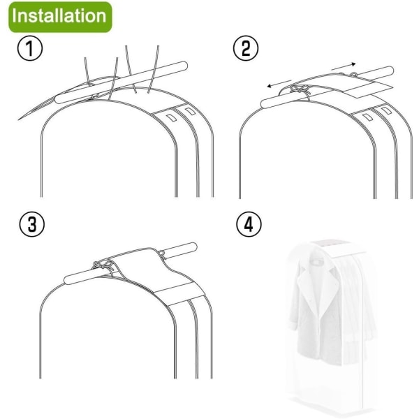 Tøjposer Transparent (60 * 100 * 90CM) Vandafvisende Støvpose, ZQKLA