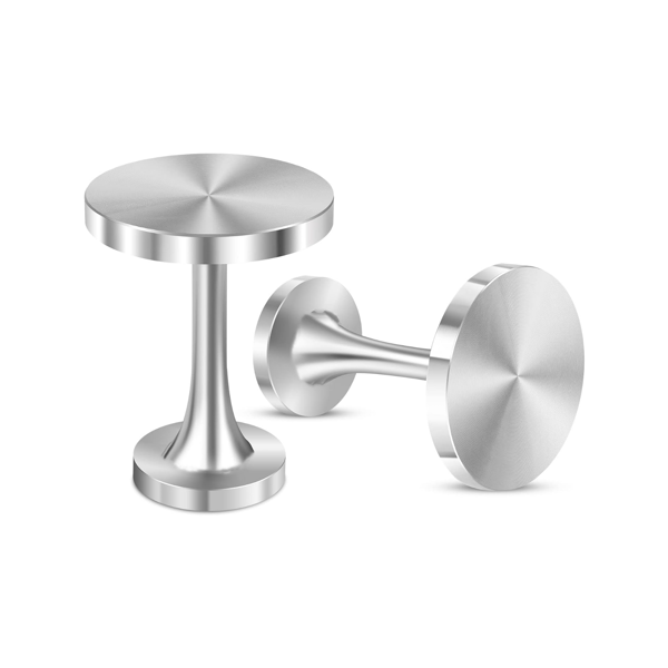 Set med 2 väggmonterade gardinband med skruvar (Silver)