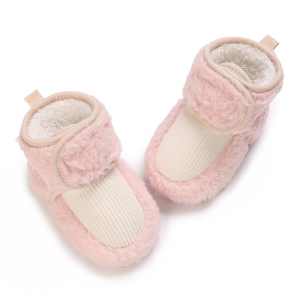 Baby vinter støvletter, rosa baby sko tykk fôret termisk ank, ZQKLA