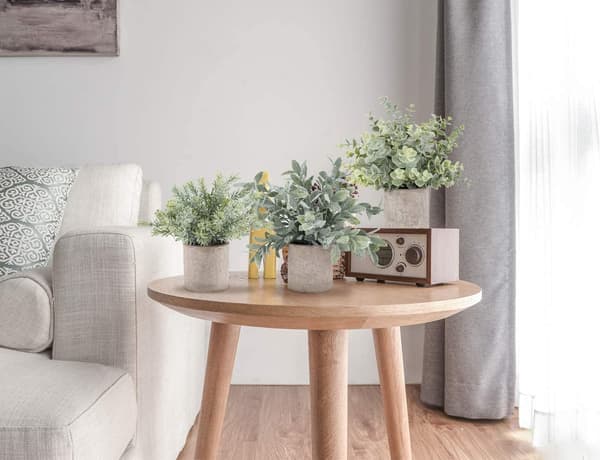 3-pak Mini Potteplanter Kunstige Plast Eukalyptus, ZQKLA