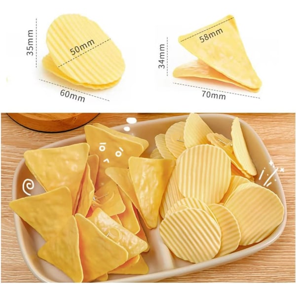 12 stk. Søde Chip Clips Madposeforsegler Forseglingsclips, Kartoffelform